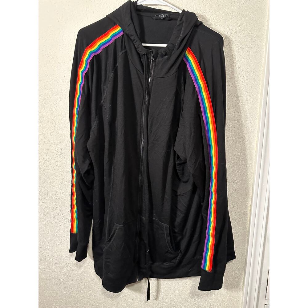Torrid Rainbow Sleeve Slim Fit w/ Thumb Holes Zip Up Hoodie Size 5